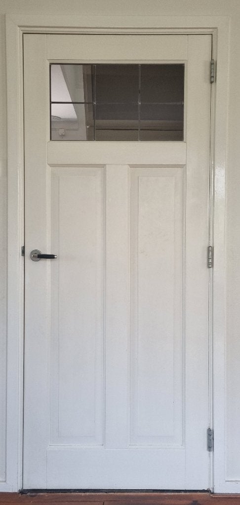 Binnendeur landelijk | raam met glas in lood, Doe-het-zelf en Verbouw, Deuren en Horren, Ophalen, Gebruikt, 80 tot 100 cm, Binnendeur
