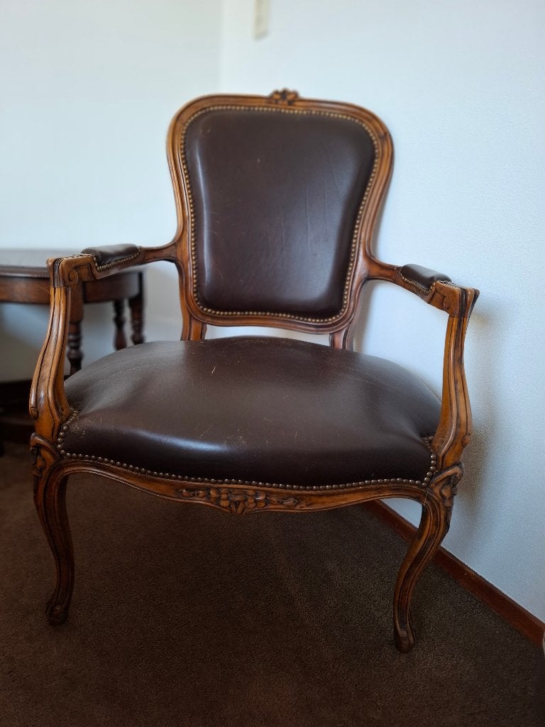 stoel, Huis en Inrichting, Stoelen, Ophalen, Gebruikt, Bruin, Leer