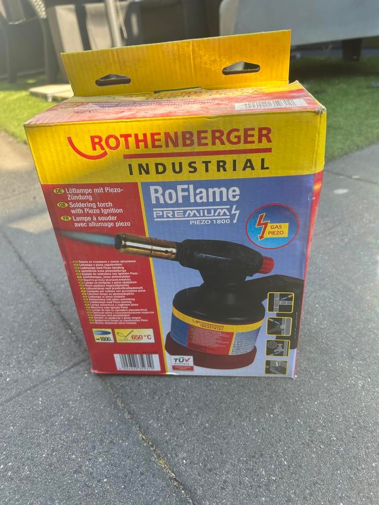 Rothenberger gasbrander met 4 gasflessen NIEUW, Ophalen, Zo goed als nieuw