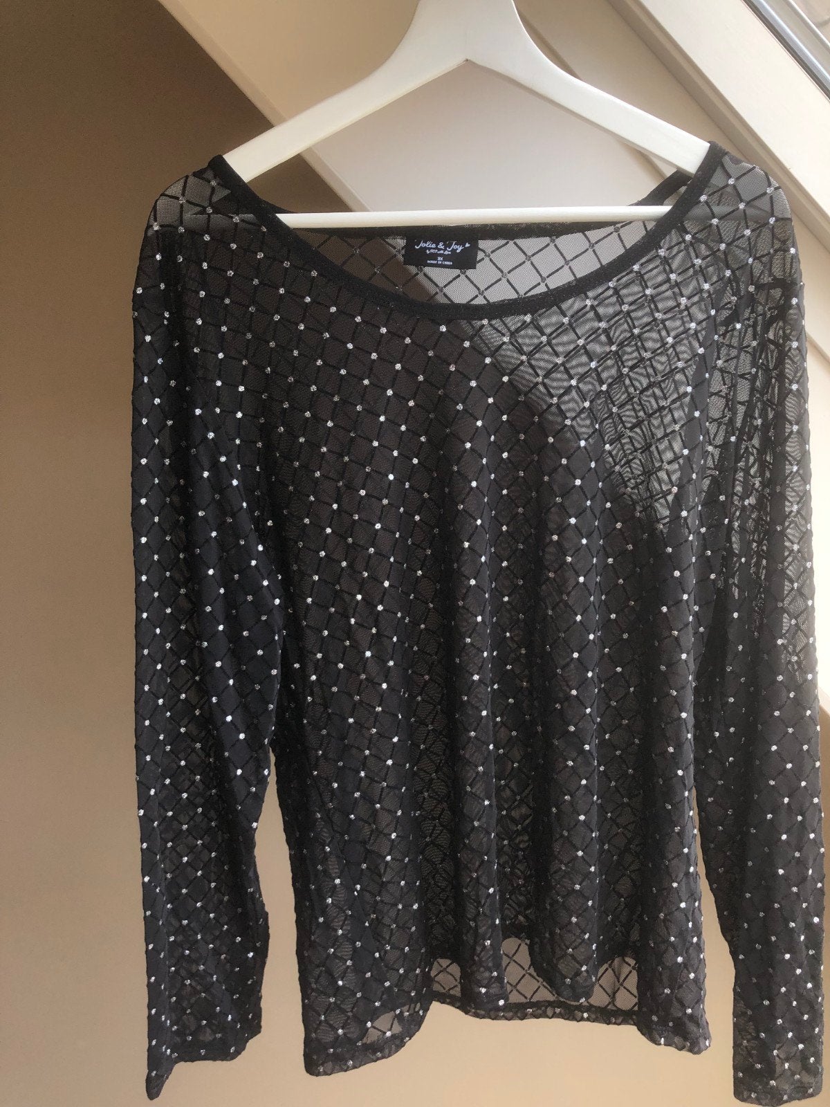 Zwarte Mesh Glitter Top - Maat 52/54 NIEUW, Zwart, Maat 46/48 (XL) of groter, Nieuw, Ophalen of Verzenden