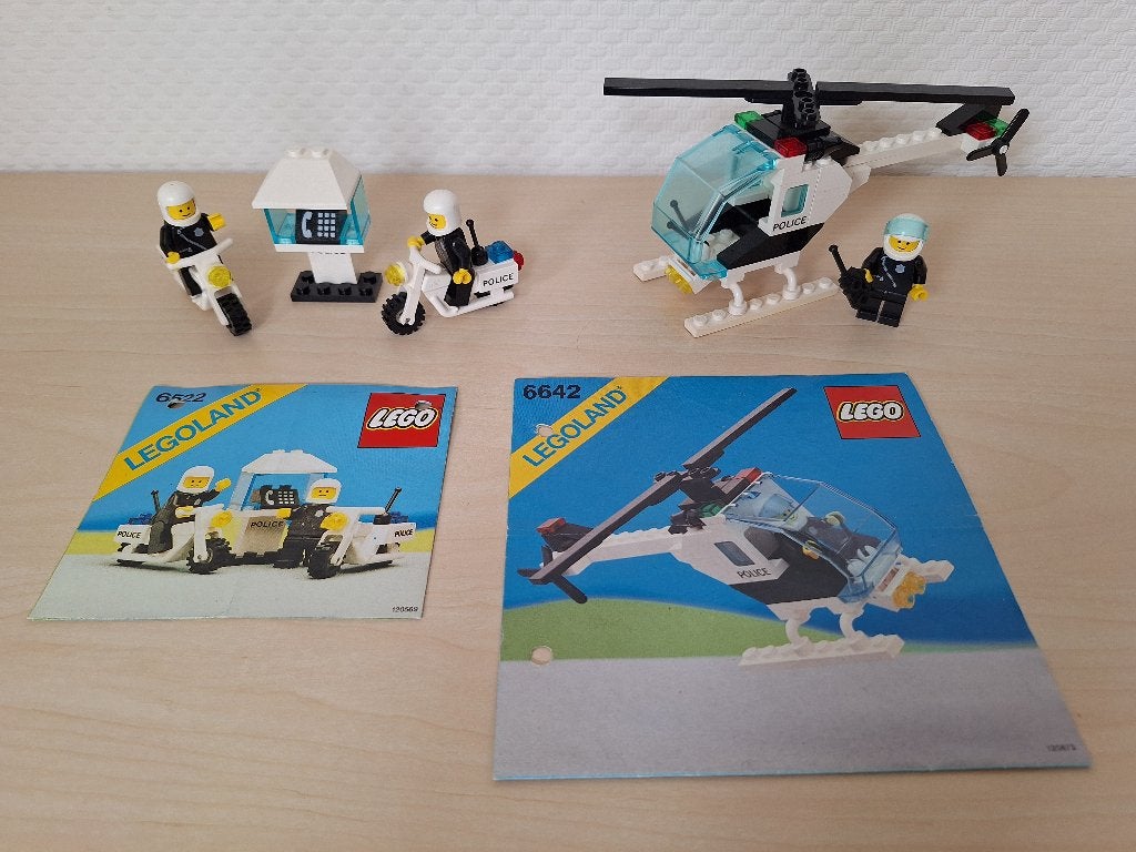 * Lego Classic Town: 6642 Politie Helikopter, 6522 motoren *, Compleet, Gebruikt, Overige thema's, Lego