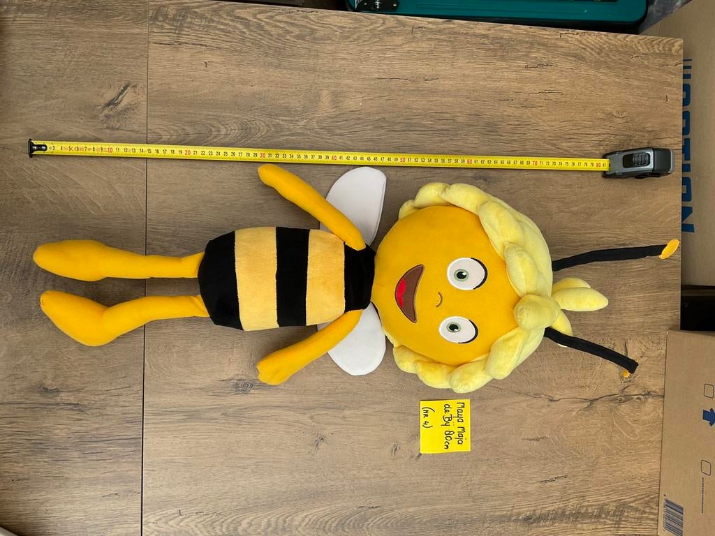 Zgan, niet kapot, super grote Maya Maja de bij knuffel 80cm, Ophalen, Overige figuren, Zo goed als nieuw, Beeldje of Figuurtje