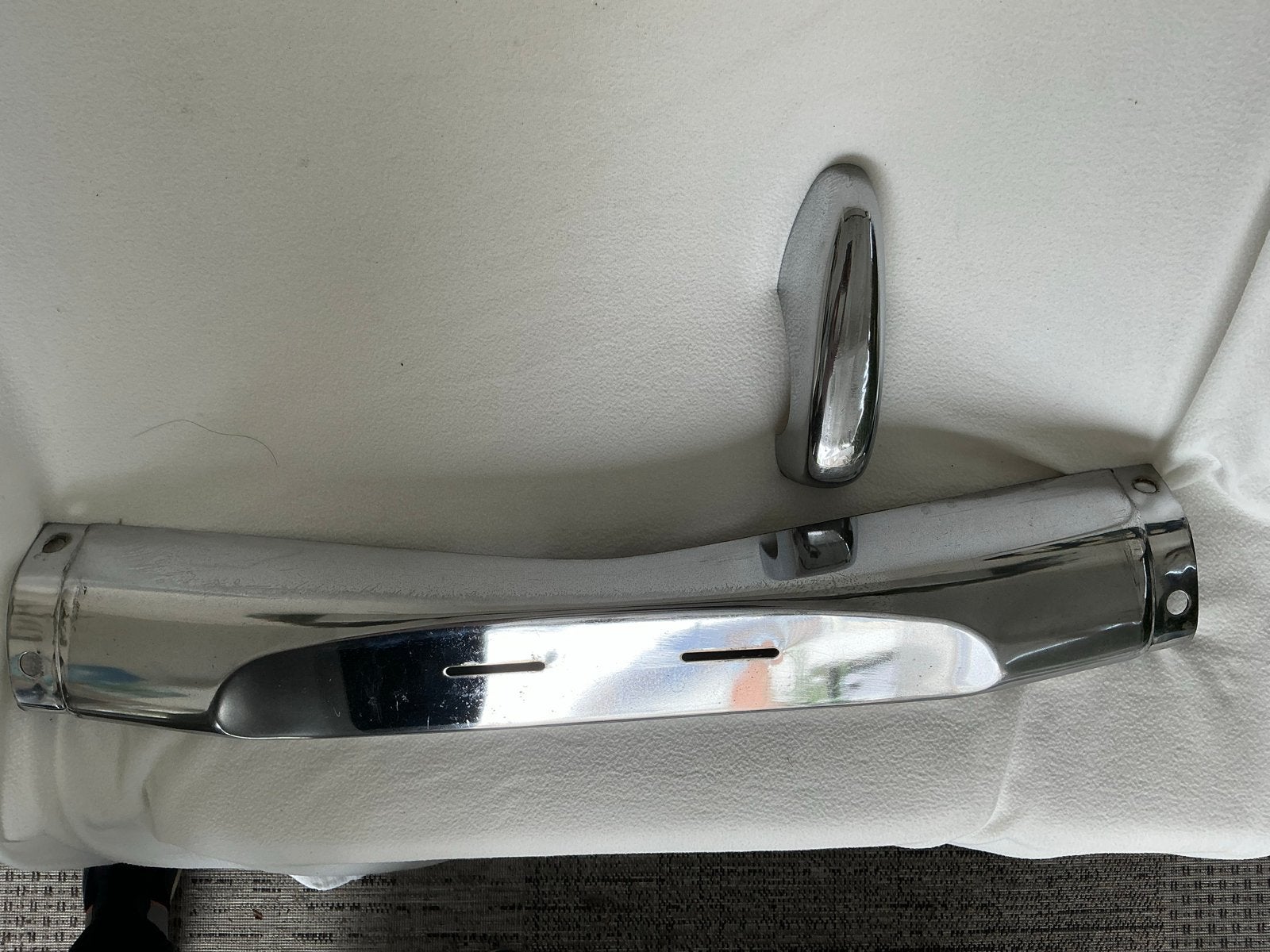 Volvo Amazon Bumper middendeel voor (chroom, met rozet L), Auto-onderdelen, Gebruikt, Voor, Ophalen of Verzenden, Volvo