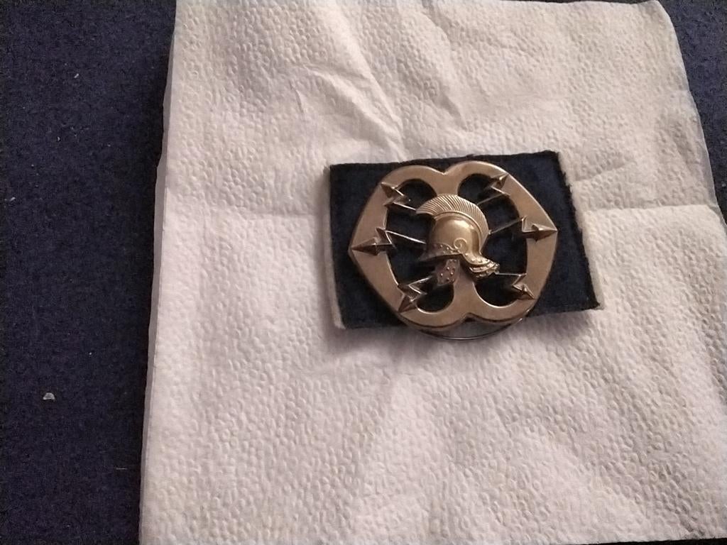 Oud embleem verbindings dienst, Verzenden, Landmacht, Nederland, Embleem of Badge