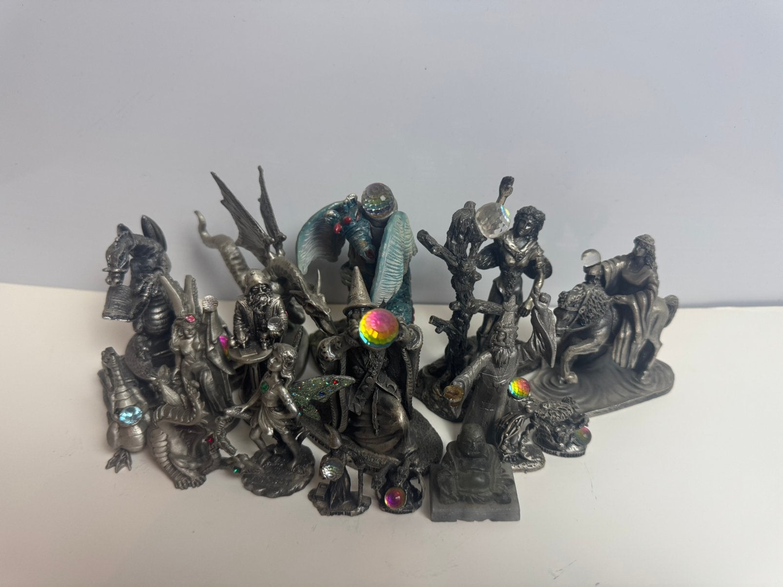 Vintage tin figuren collectie tovenaars en draken, Ophalen of Verzenden, Zo goed als nieuw, Fantasy