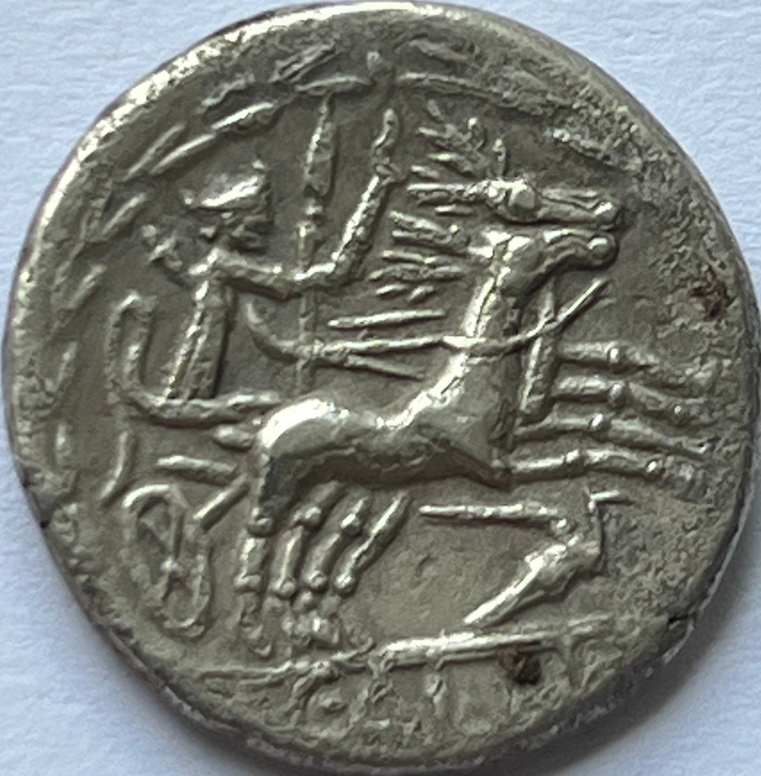 Romeinse Republiek schaarse denarius 92 voor Christus, Ophalen of Verzenden, Overige landen, Losse munt, Zilver