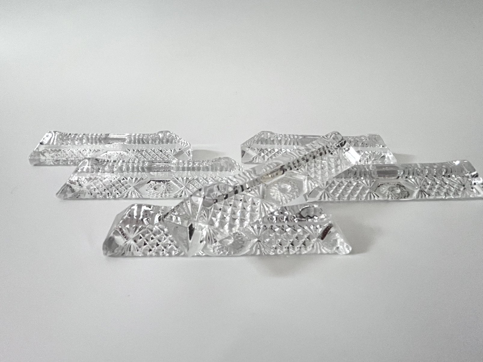 Antieke messenleggers, diamant geslepen, set van, Ophalen of Verzenden