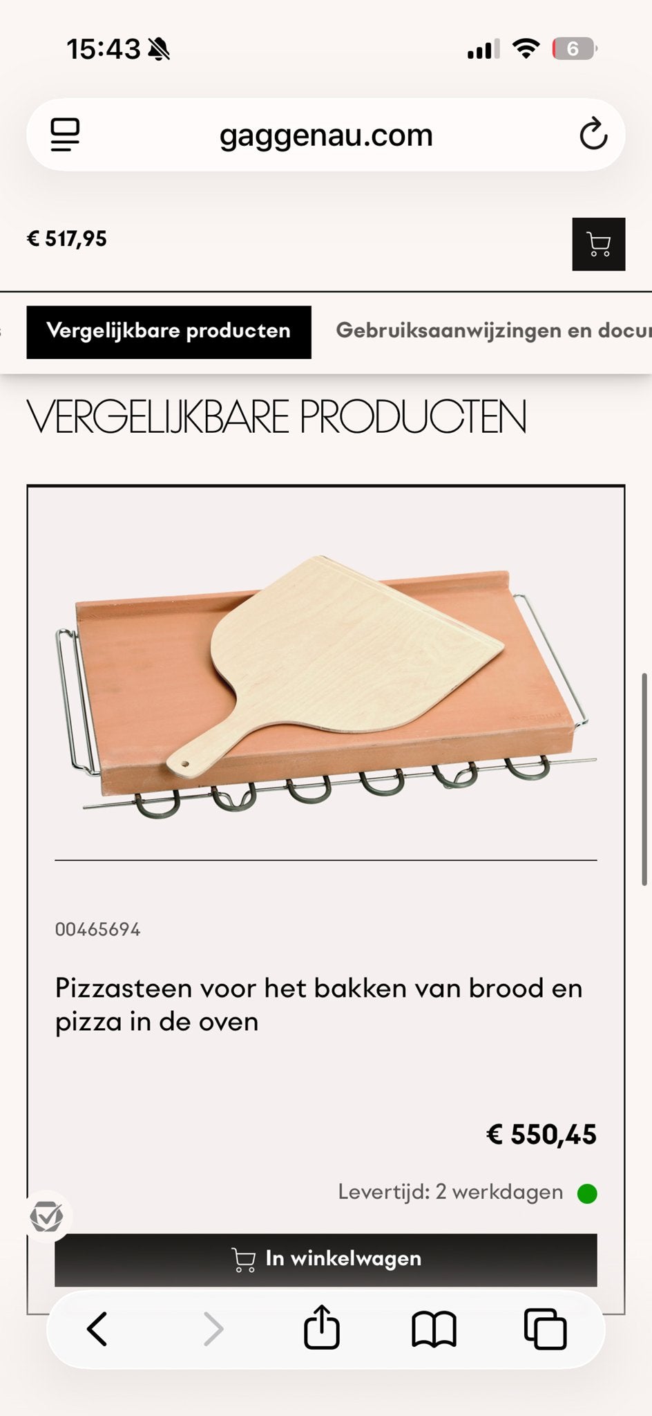 Gaggenau pizza steen set., Ophalen of Verzenden