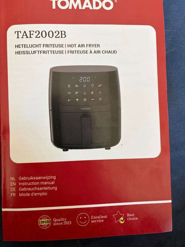 Tomado Airfryer TAF2002B - Zo goed als nieuw, Witgoed en Apparatuur, Airfryers, Ophalen of Verzenden, Zo goed als nieuw, Airfryer