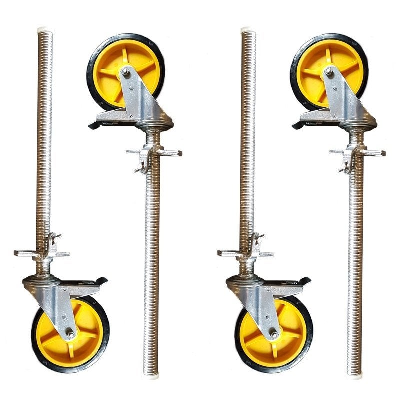 CUSTERS steigerwielen op stalen spindel, universeel, Doe-het-zelf en Verbouw, Ophalen of Verzenden, Nieuw, Rolsteiger of Kamersteiger