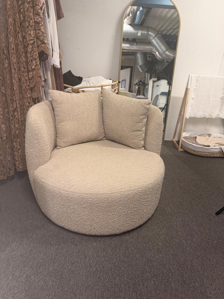 Comfortabele Bouclé Fauteuil - Zo goed als nieuw, Ophalen, Zo goed als nieuw, Stof, 75 tot 100 cm