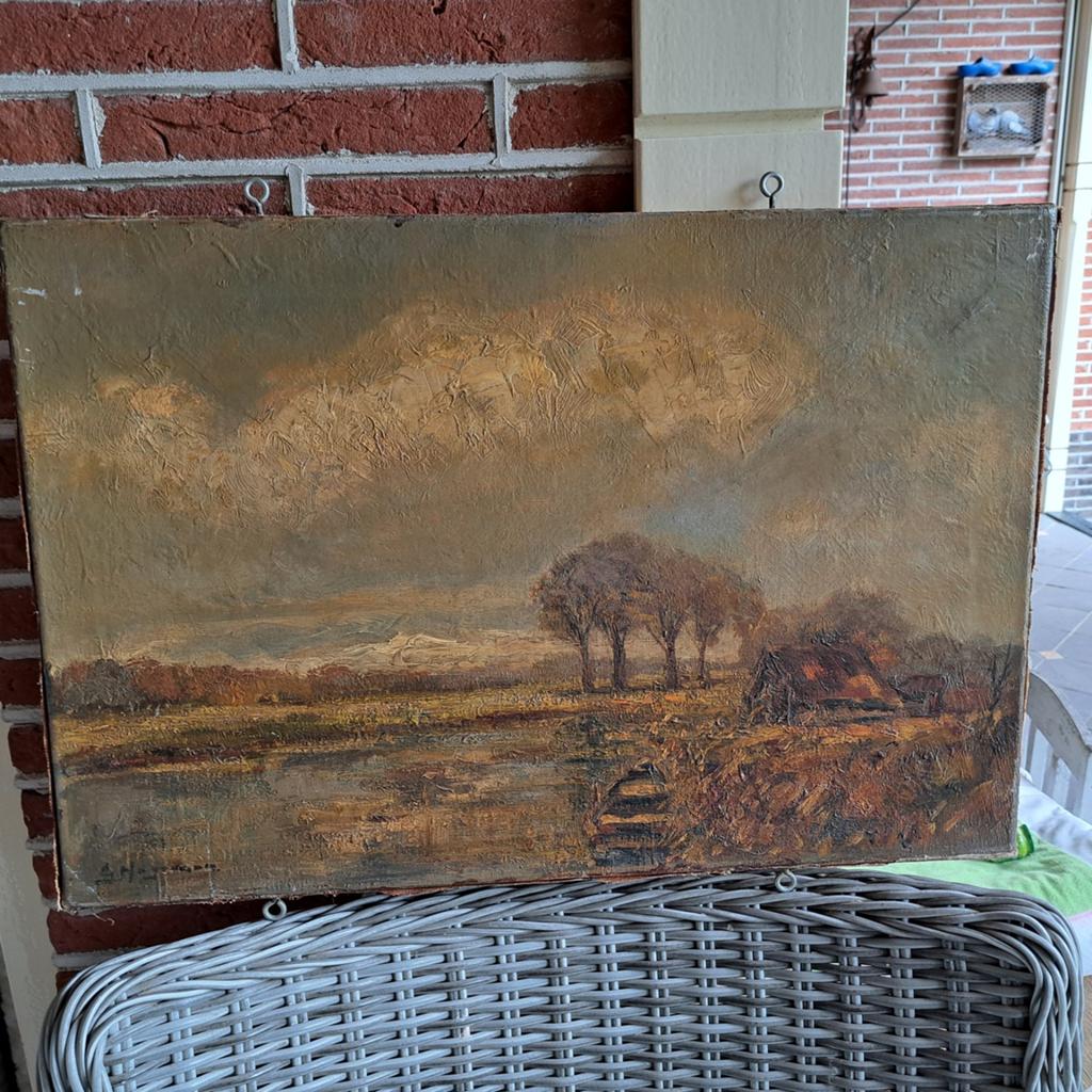 Prachtig drieluik van Noord-Hollandse duinen, Antiek en Kunst, Kunst | Schilderijen | Klassiek, Ophalen of Verzenden