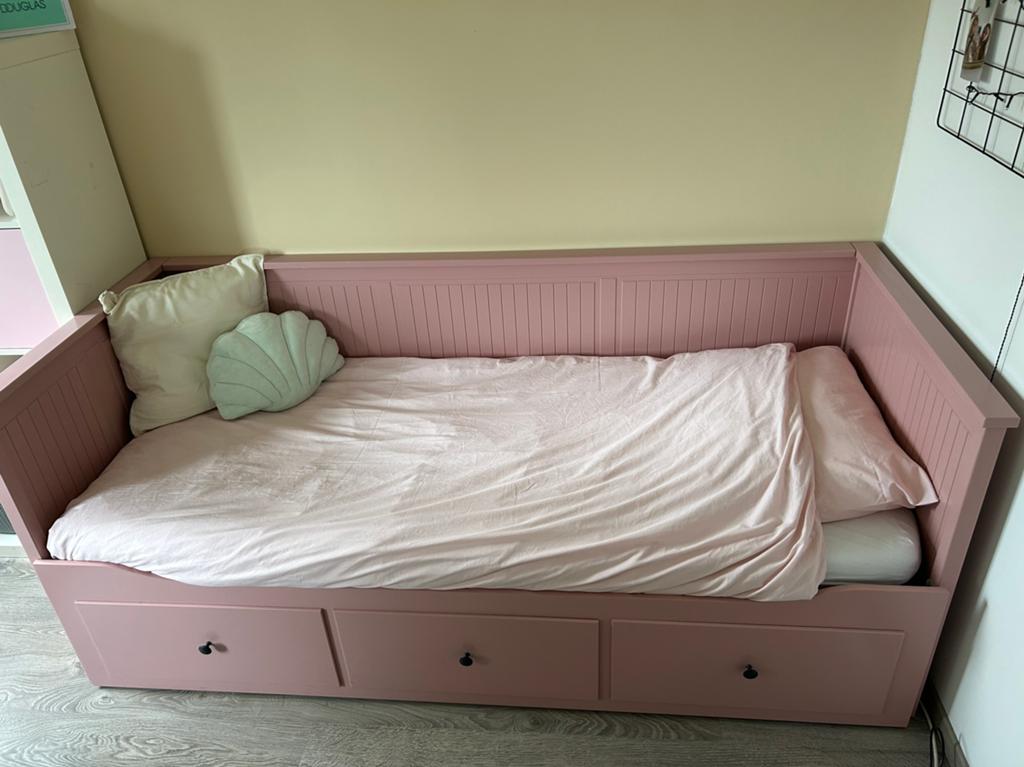 IKEA Hemnes bedbank met 3 lades, roze 80 x 200 cm, Kinderen en Baby's, Kinderkamer | Bedden, Ophalen, Gebruikt, 180 cm of meer