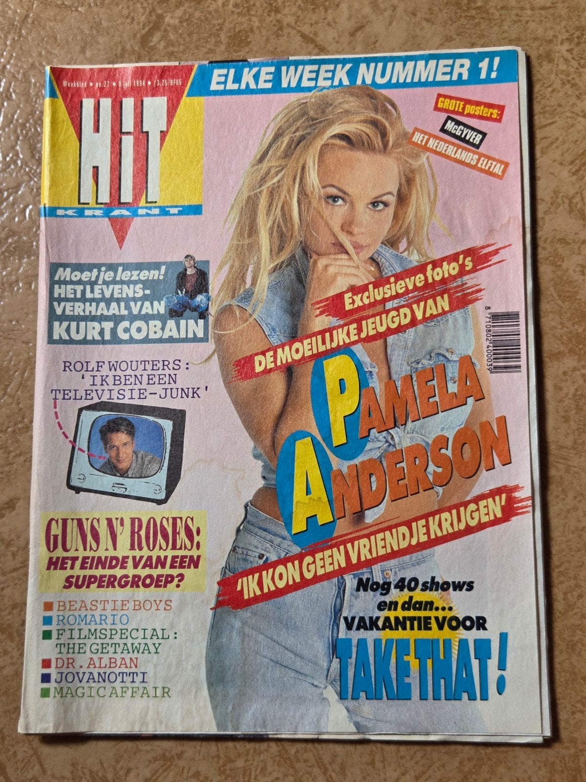 Hitkrant no.27 1994 - Cover: Pamela Anderson, Ophalen of Verzenden, Gelezen, Muziek, Film of Tv