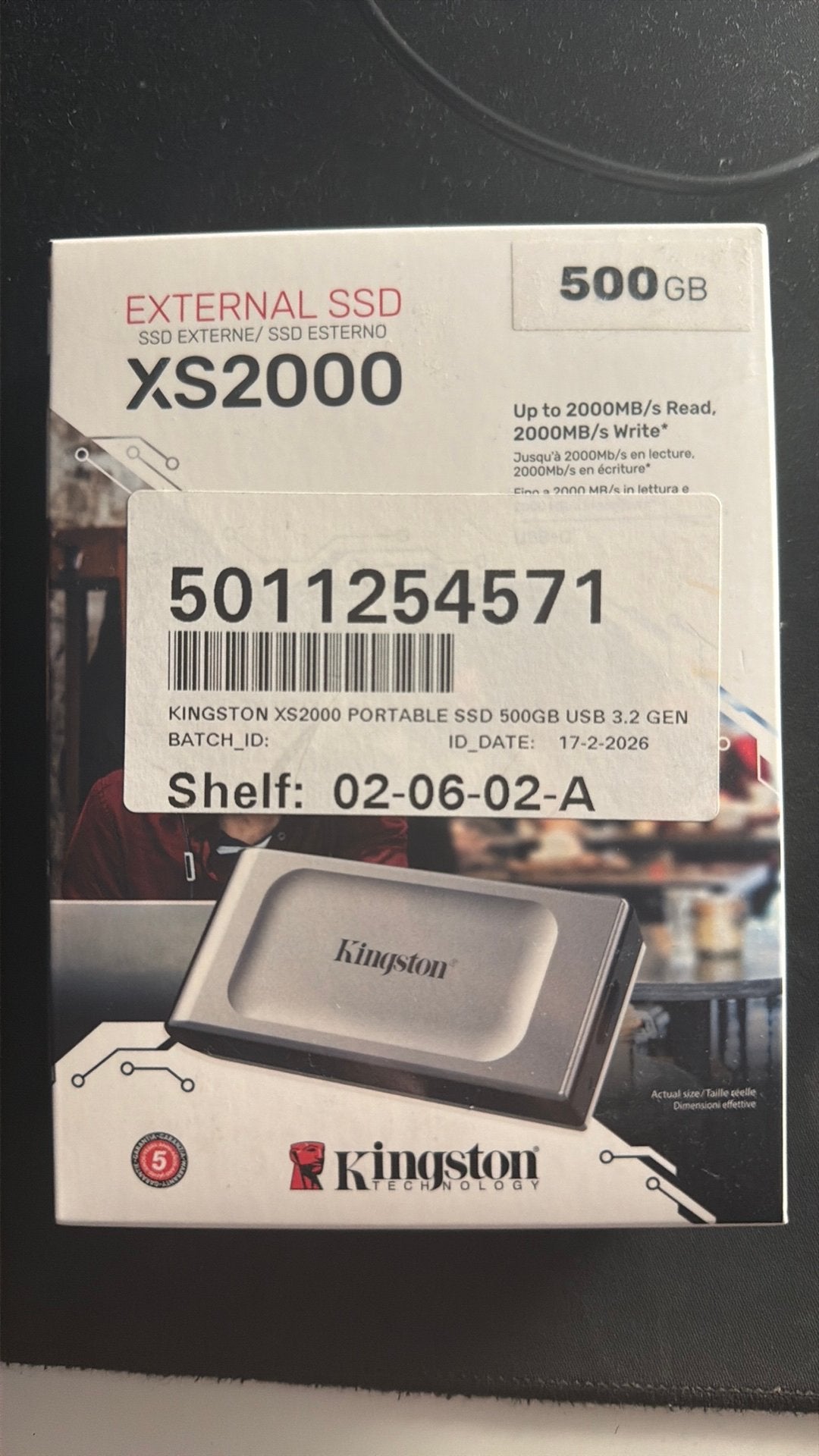 500GB External SSD, Computers en Software, Harde schijven, Kingston Technology, Nieuw, Ophalen of Verzenden, Extern