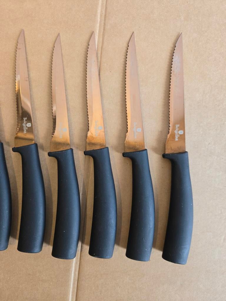 Berlingerhaus Messenset - Koperkleurig & Zwart Handvat, Berlingerhaus, Onbekend, Ophalen of Verzenden, Zo goed als nieuw