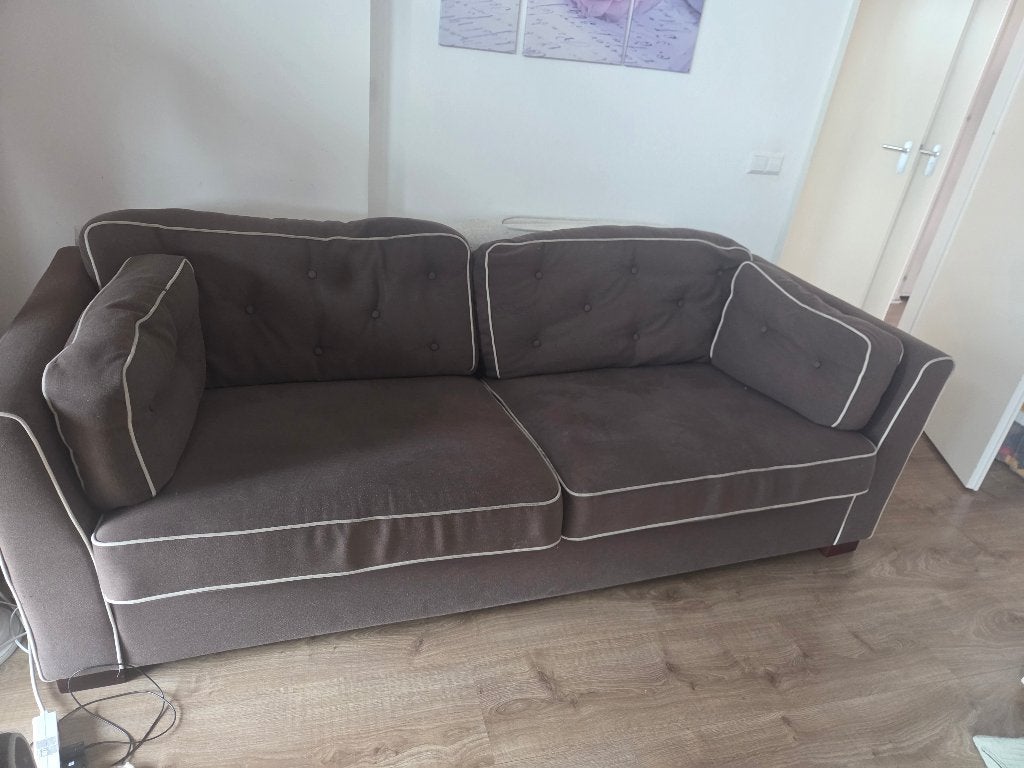 Bank + stoel, Huis en Inrichting, Banken | Sofa's en Chaises Longues, Ophalen, Gebruikt, Driepersoons, 75 tot 100 cm