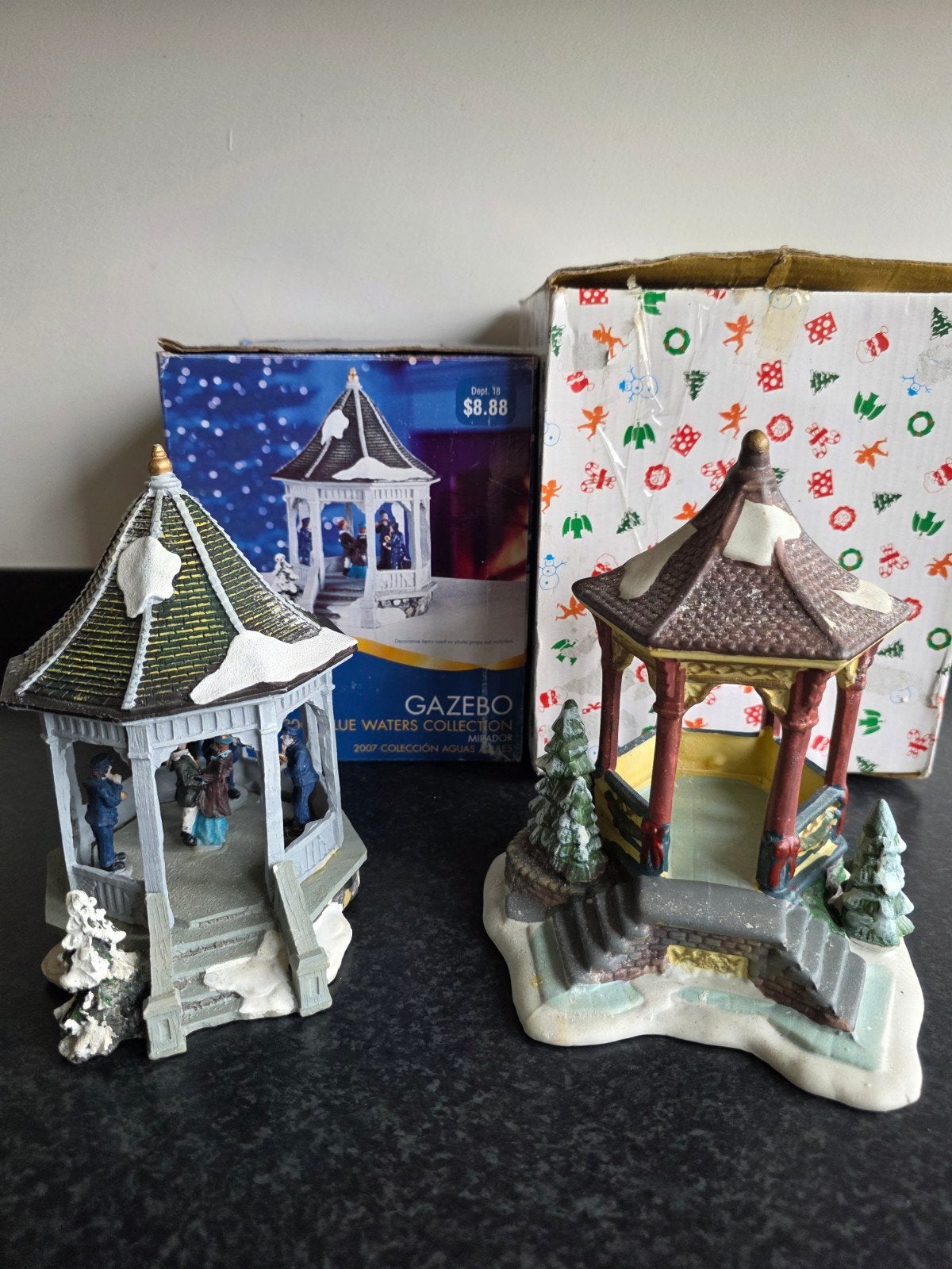 nog 1 x vintage kerstdorp prieeltje kiosk gazebo muziekkoepe, Ophalen, Gebruikt