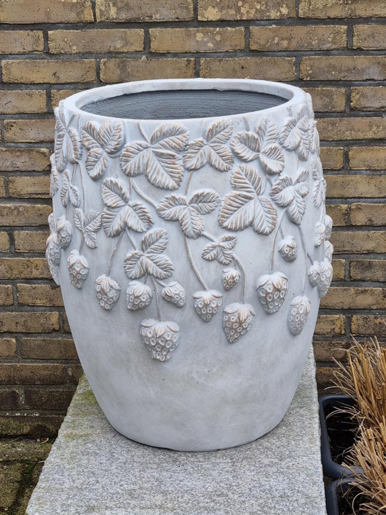 Polystone plantenbak , opgelegd decor ! 50 cm hoog, Tuin en Terras, Ophalen, Steen, Minder dan 60 cm, Rond