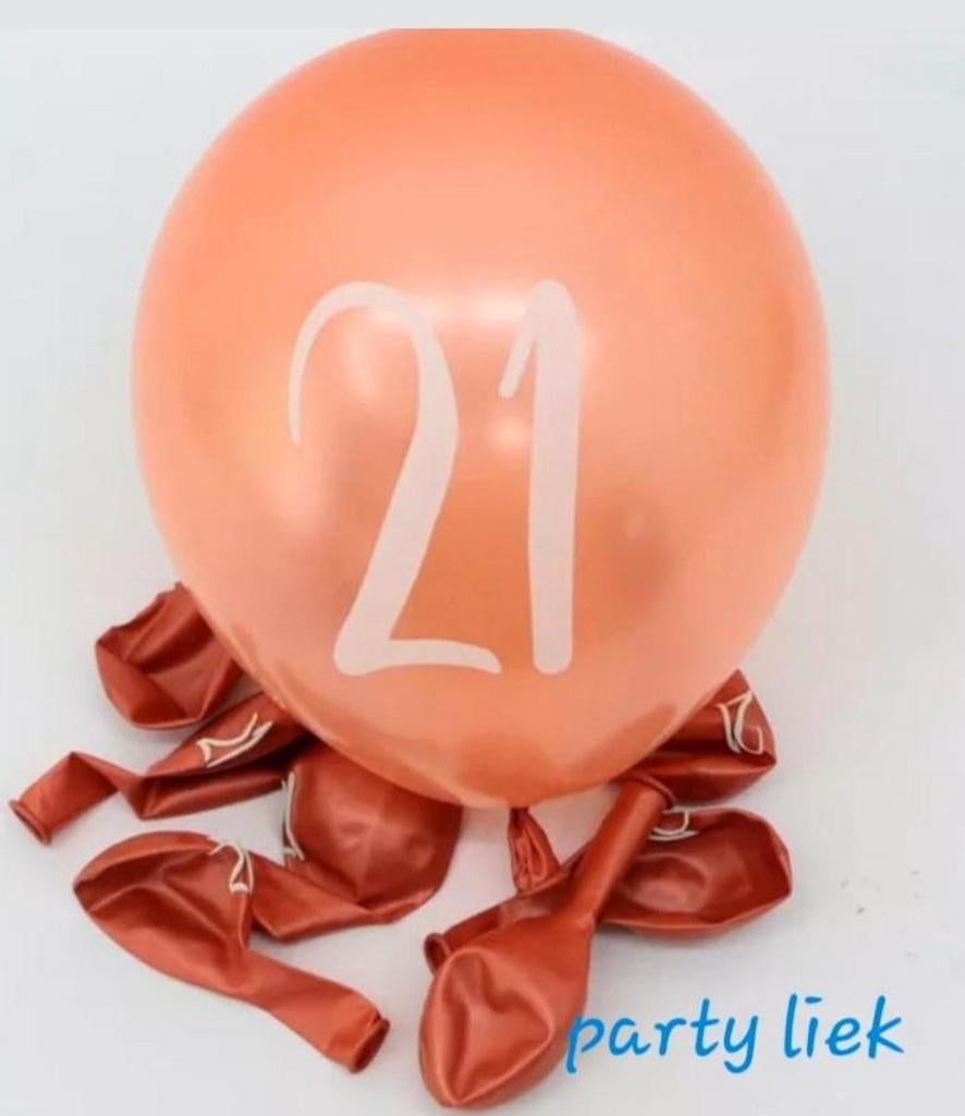 21 jaar ballonnen set (5+5+5) nr C628, Ophalen of Verzenden, Nieuw, Versiering, Verjaardag
