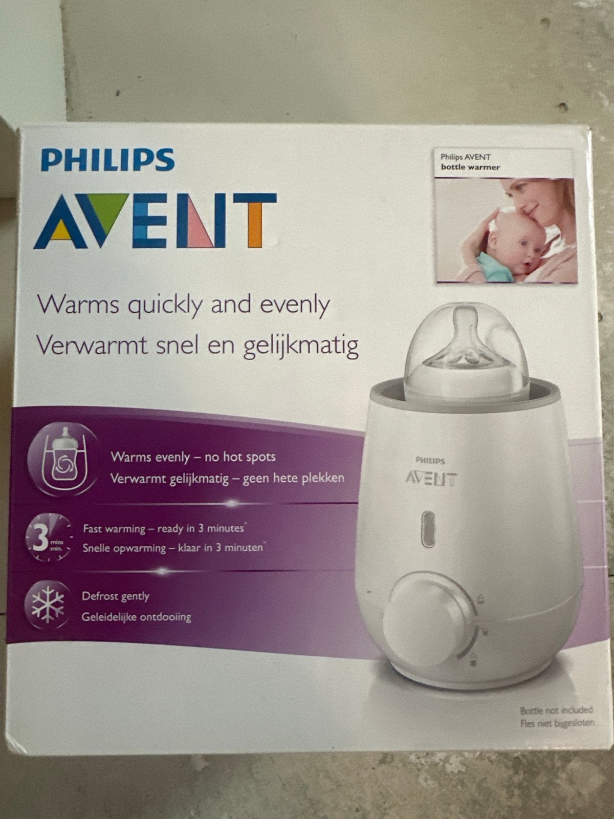Philips Avent Flessenwarmer - snel en gelijkmatig, Flessen- of potjesverwarmer, Nieuw, Ontdooifunctie, Philips Avent