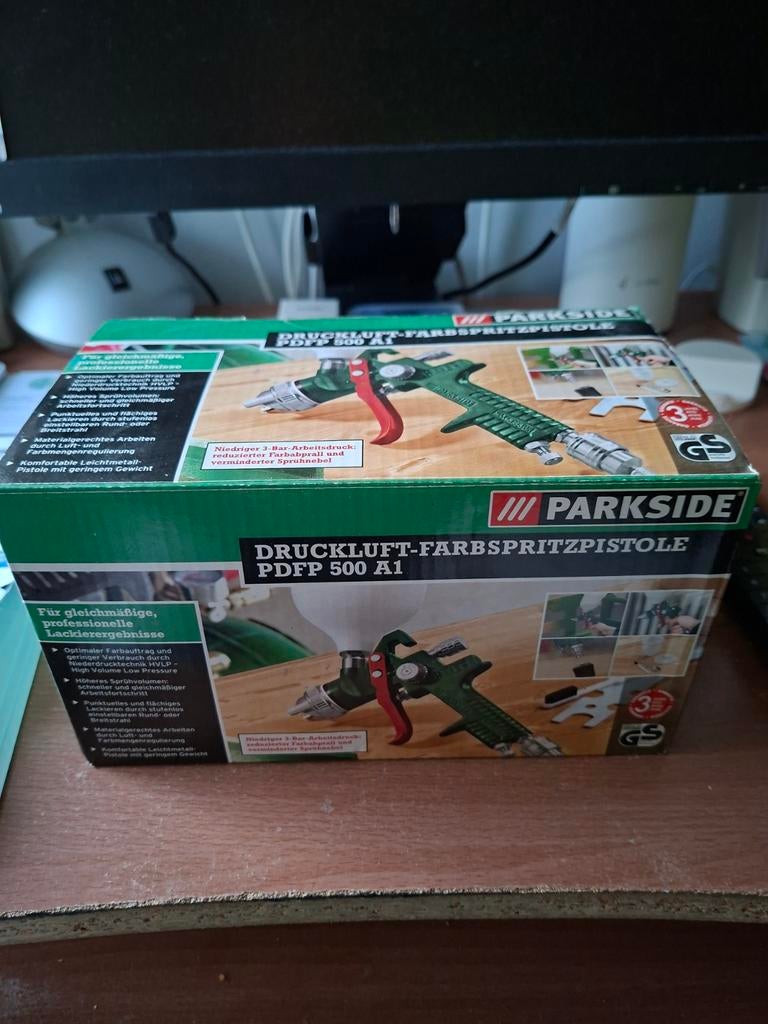 Parkside perslucht verfpistool, Ophalen, Nieuw