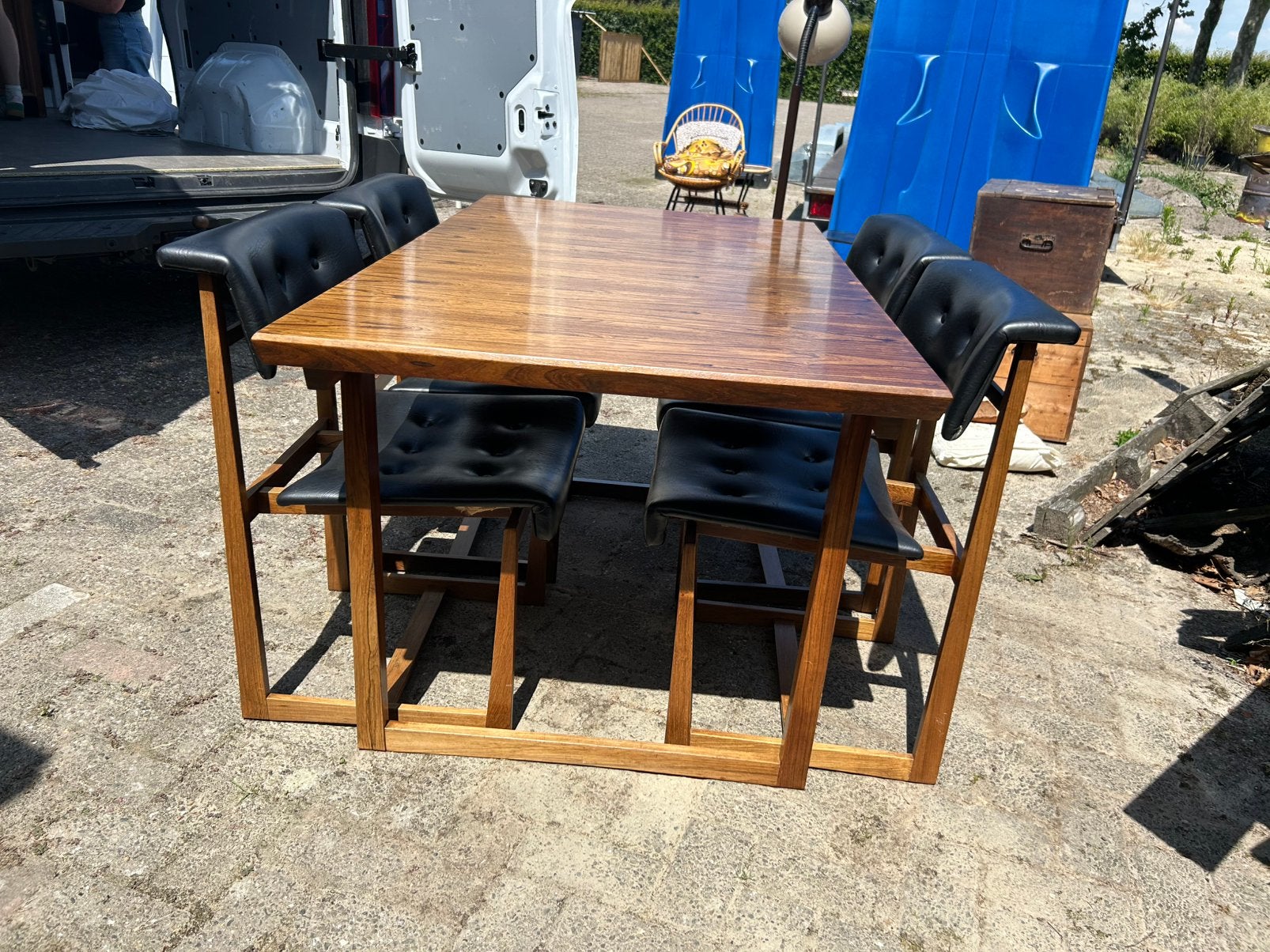 Mid-Century Modern Dining Set - Rosewood, Ophalen of Verzenden, Zo goed als nieuw, Rond, 100 tot 150 cm