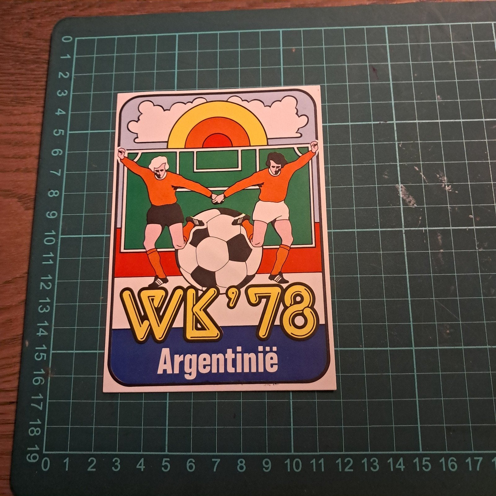 Vintage WK '78 Argentinië Voetbal Sticker Jaren 70, Ophalen of Verzenden, Gebruikt, Sport