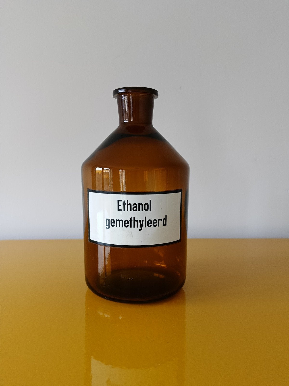 Vintage Apothekersfles / Pot - Ethanol - Bruin Glas, Antiek en Kunst, Curiosa en Brocante, Ophalen of Verzenden