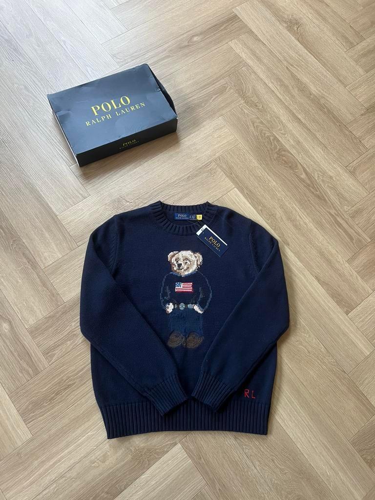 Polo Ralph Lauren Bear Trui|| Donkerblauw, Ophalen of Verzenden, Zo goed als nieuw, Maat 46 (S) of kleiner, Blauw