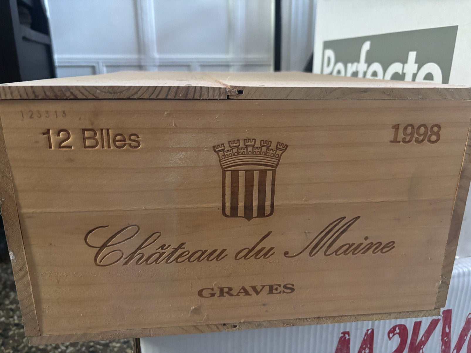 12 x rode wijn 1998 vhateau du maine graves, Ophalen, Zo goed als nieuw, Frankrijk, Rode wijn