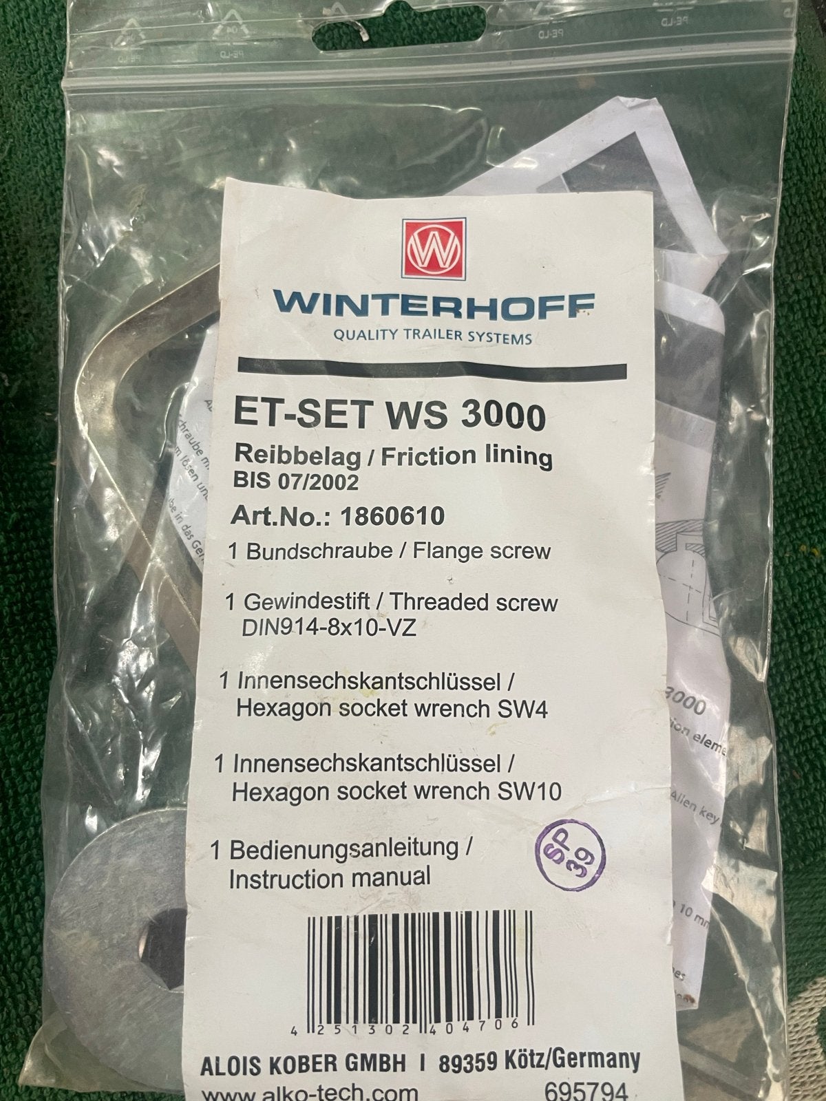 Winterhoff ET-SET WS 3000 Frictiecups, Auto diversen, Aanhangwagen-onderdelen, Ophalen of Verzenden, Nieuw