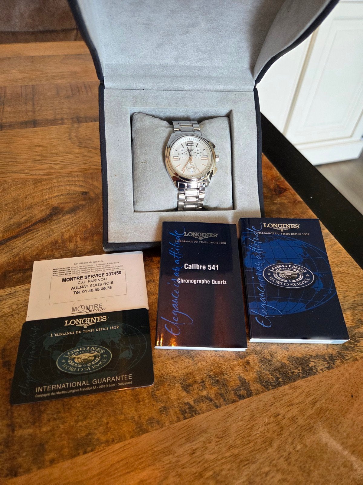 Longines LungoMare Chronograph  L3.633.4 full set, Staal, Staal, Polshorloge, Zo goed als nieuw