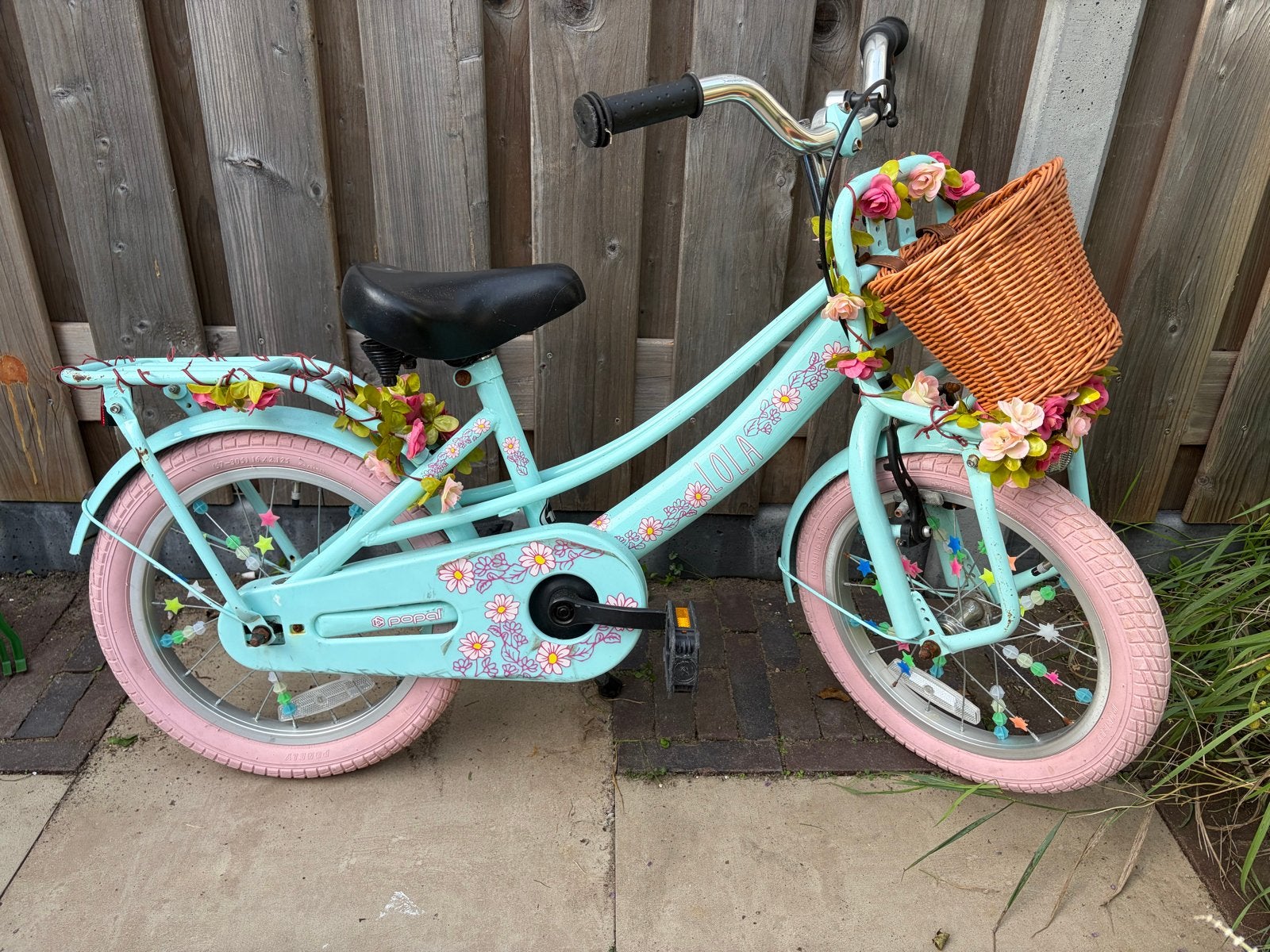 Supersuper Lola 16 inch meisjesfiets, Ophalen, Gebruikt, Velgrem, Handrem