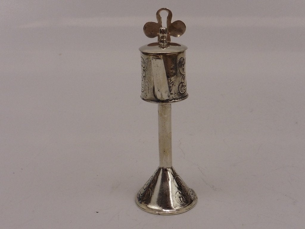 Zilveren miniatuur Olielamp                             Z461, Ophalen of Verzenden, Zilver