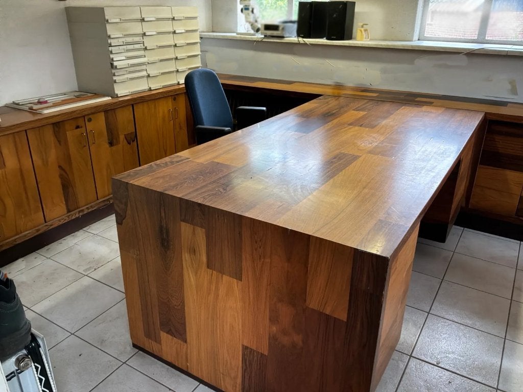 Exclusief palisander bureau en wandkasten, Ophalen, Hout, 100 cm, Zo goed als nieuw