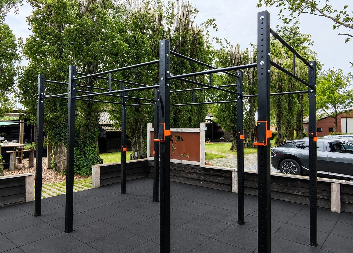 Outdoor fitnessrek 4 werkplekken gecoat, Sport en Fitness, Ophalen, Gebruikt, Benen, Overige typen