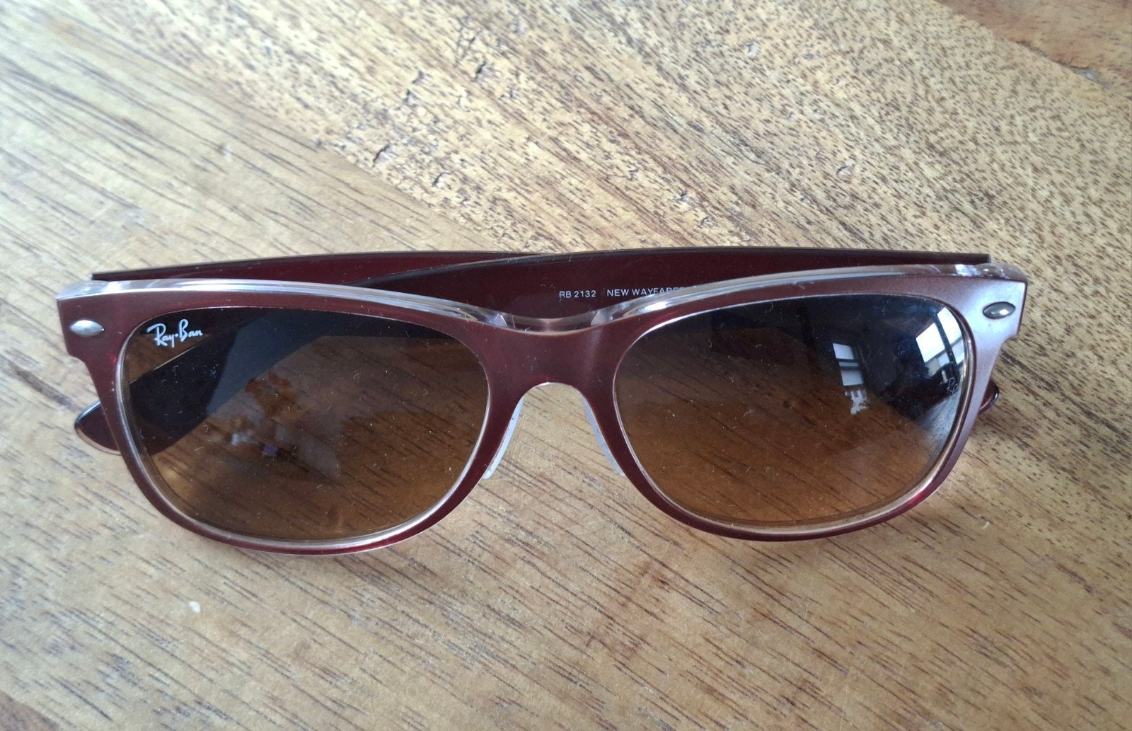 Ray Ban zonnebril rb2132 new wayfarer 6145/85, Ophalen, Zo goed als nieuw, Zonnebril, Ray-Ban