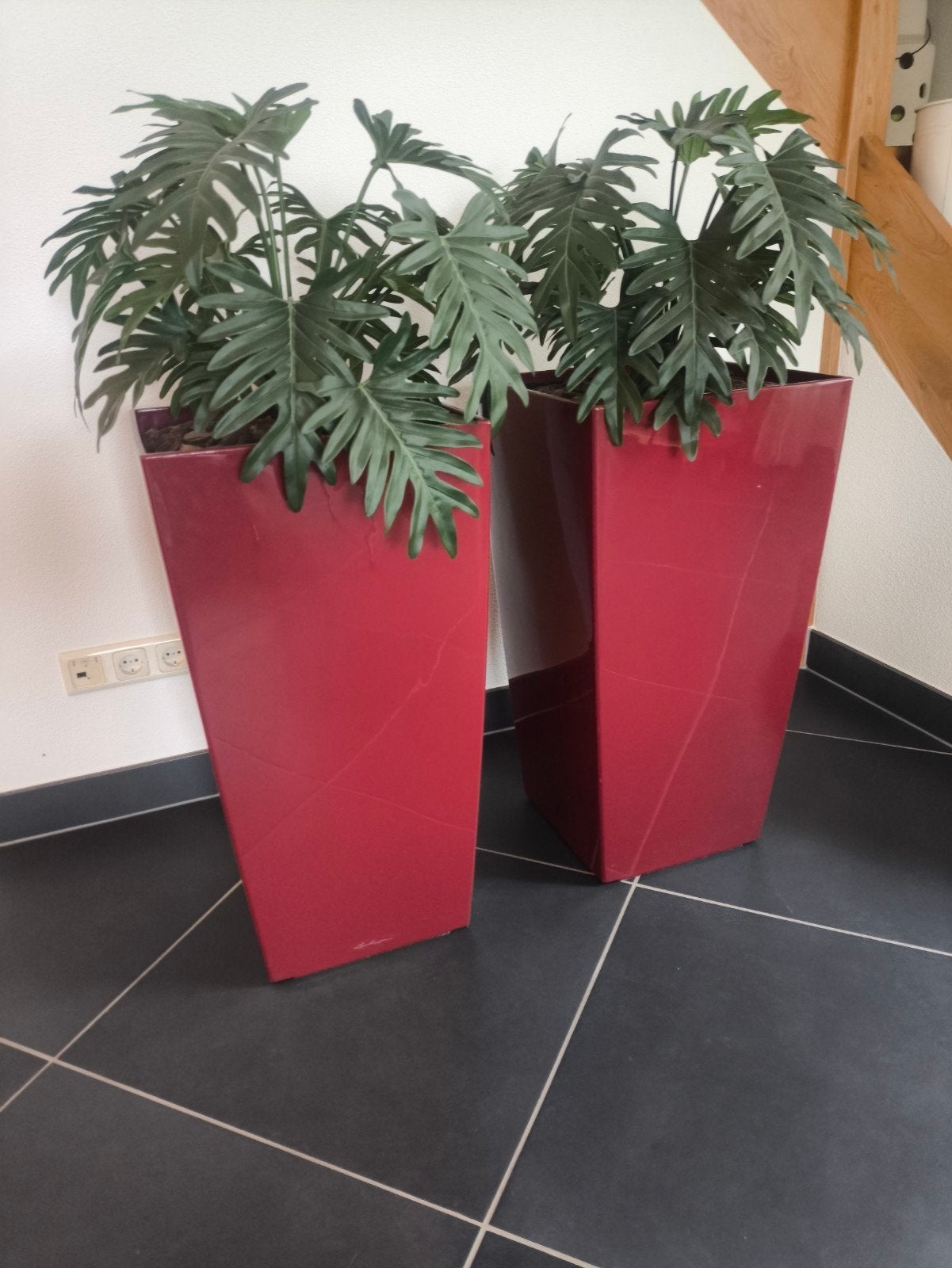 Bloembakken 2 stuks binnenshuis, Kunststof, Vierkant, Binnen, Zo goed als nieuw