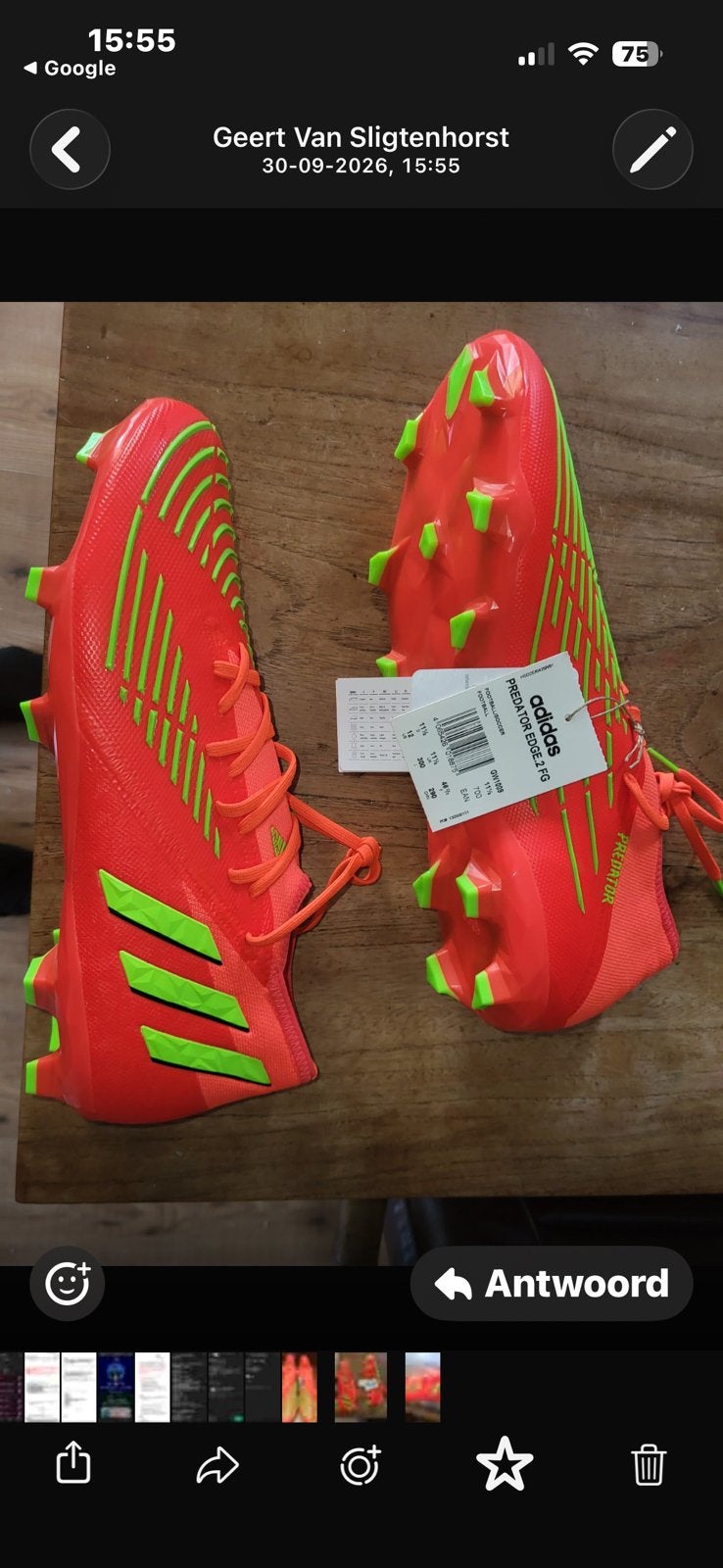 Voetbalschoenen nieuw 45,5, Ophalen, Maat XS of kleiner, Schoenen, Nieuw