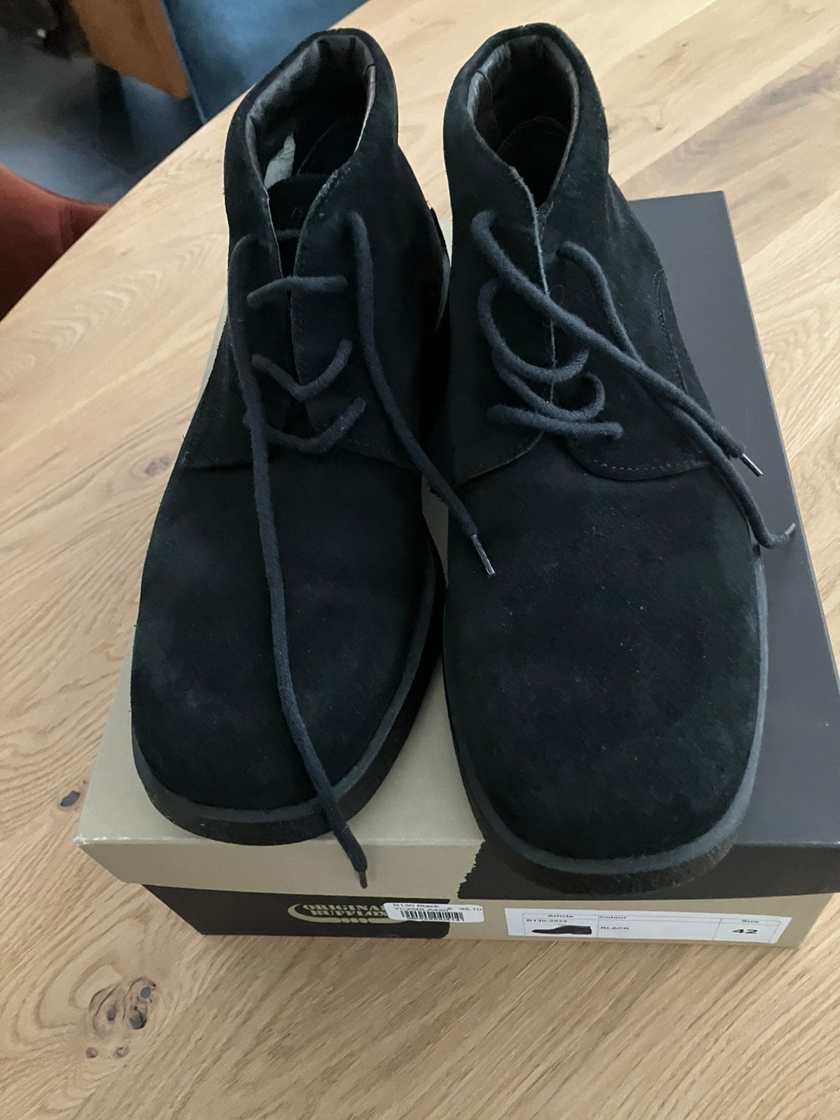 Zwarte suède veterboots maat 42, Zwart, Boots, Ophalen of Verzenden, Zo goed als nieuw