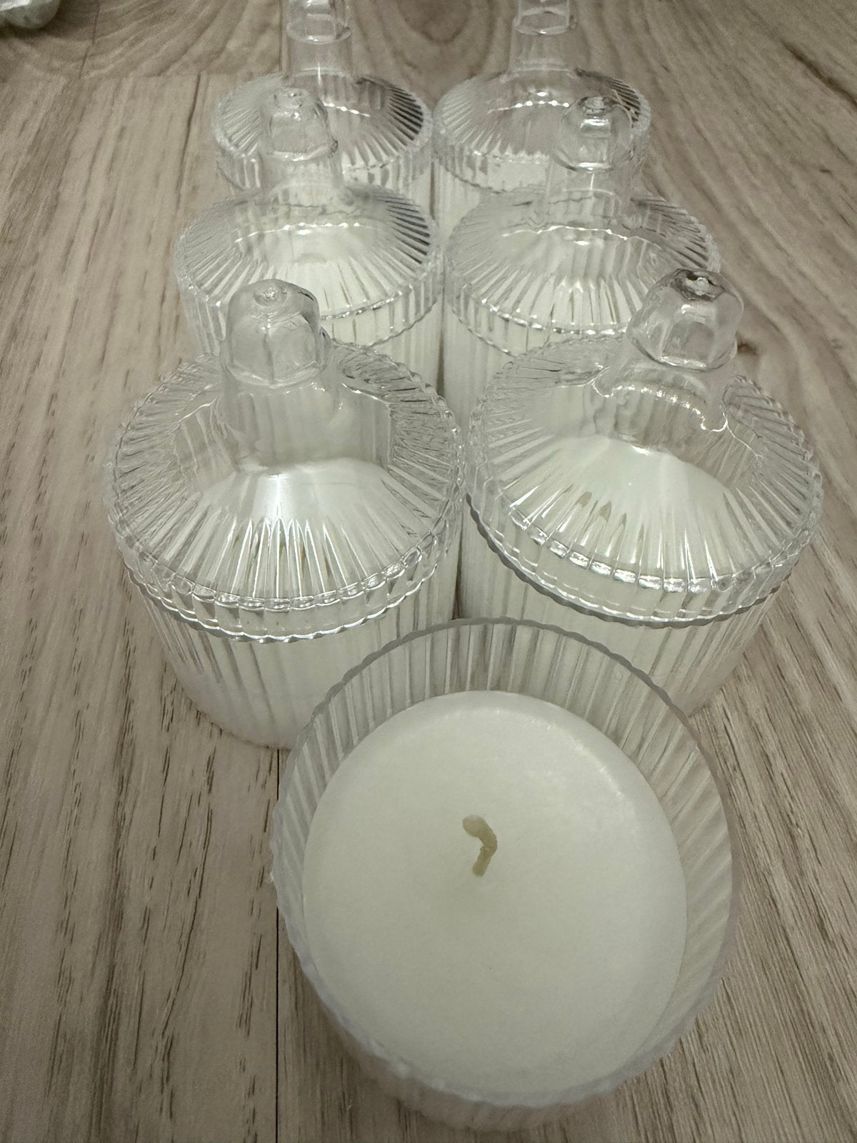 100 stuks Kaarsjes in potje met deksel - Ideaal als bedankje, Ophalen, Wit, Nieuw, Glas
