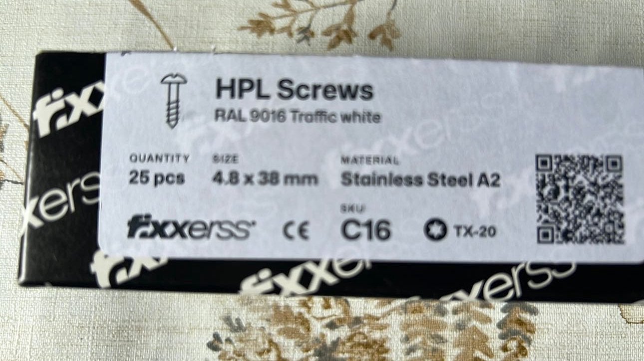 Witte HPL schroeven, 275 stuks, Ophalen of Verzenden, Nieuw, Rvs, Scharnier