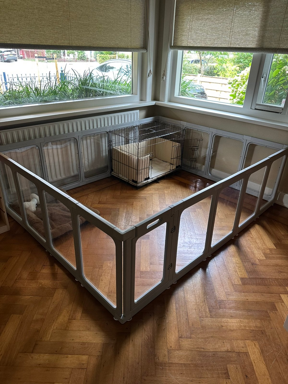 Grote puppy/honden ren + bench, Ophalen, Zo goed als nieuw, 110 cm of meer, Minder dan 65 cm