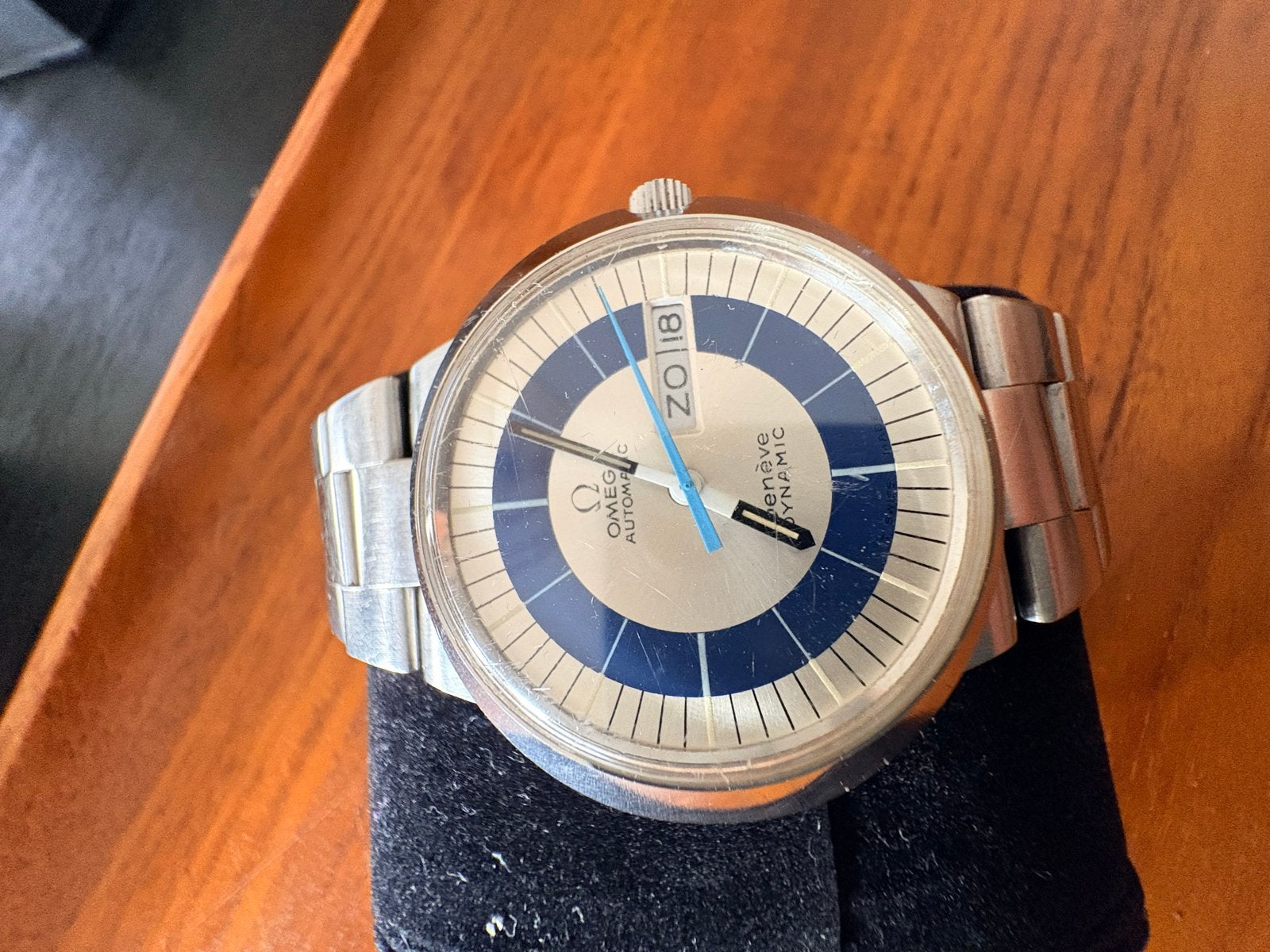 Omega Genève Dynamic Automatisch Herenhorloge Staal, Gebruikt, Staal, Polshorloge, Ophalen of Verzenden