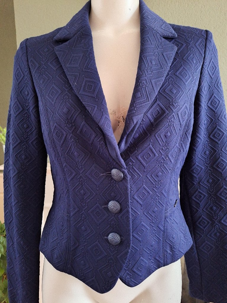 Marie Mero schitterende blauwe blazer S M 36 38 in topstaat, Maat 38/40 (M), Marie Mero, Zo goed als nieuw, Jasje