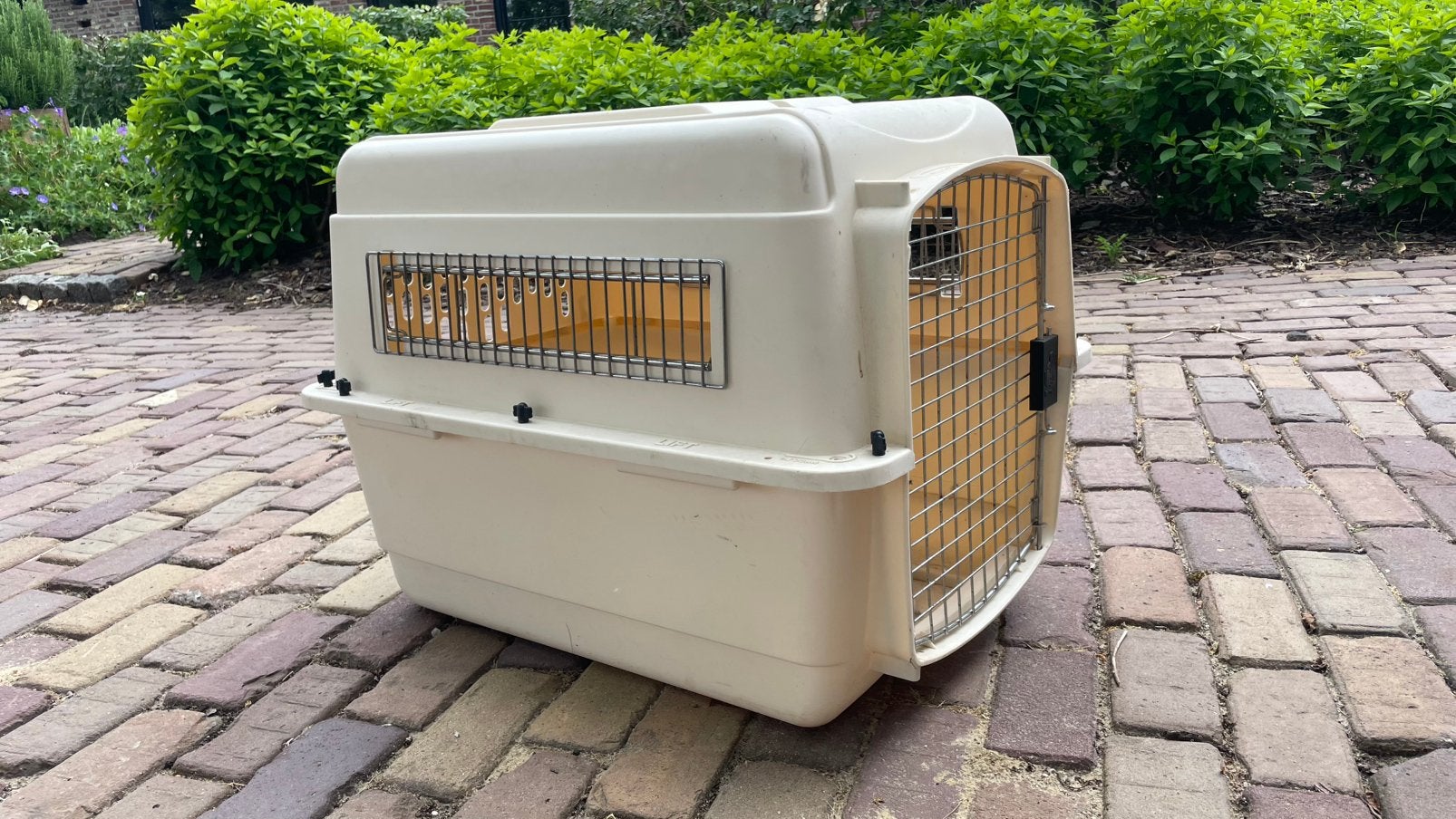 Grote stevige reisbench voor hond of kat, Ophalen