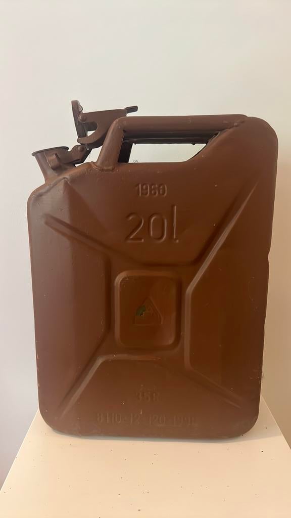 Vintage Militaire Jerrycan 20L Schwelm 1960 Eisenwerk Müller, Ophalen, Landmacht, Duitsland