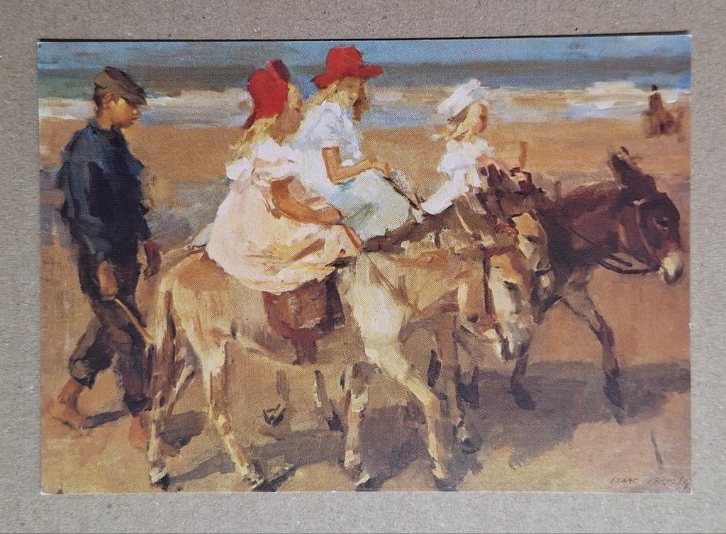 Isaac Israëls - Ezeltje rijden langs het strand, Ophalen of Verzenden, 1980 tot heden, Ongelopen, Overige thema's