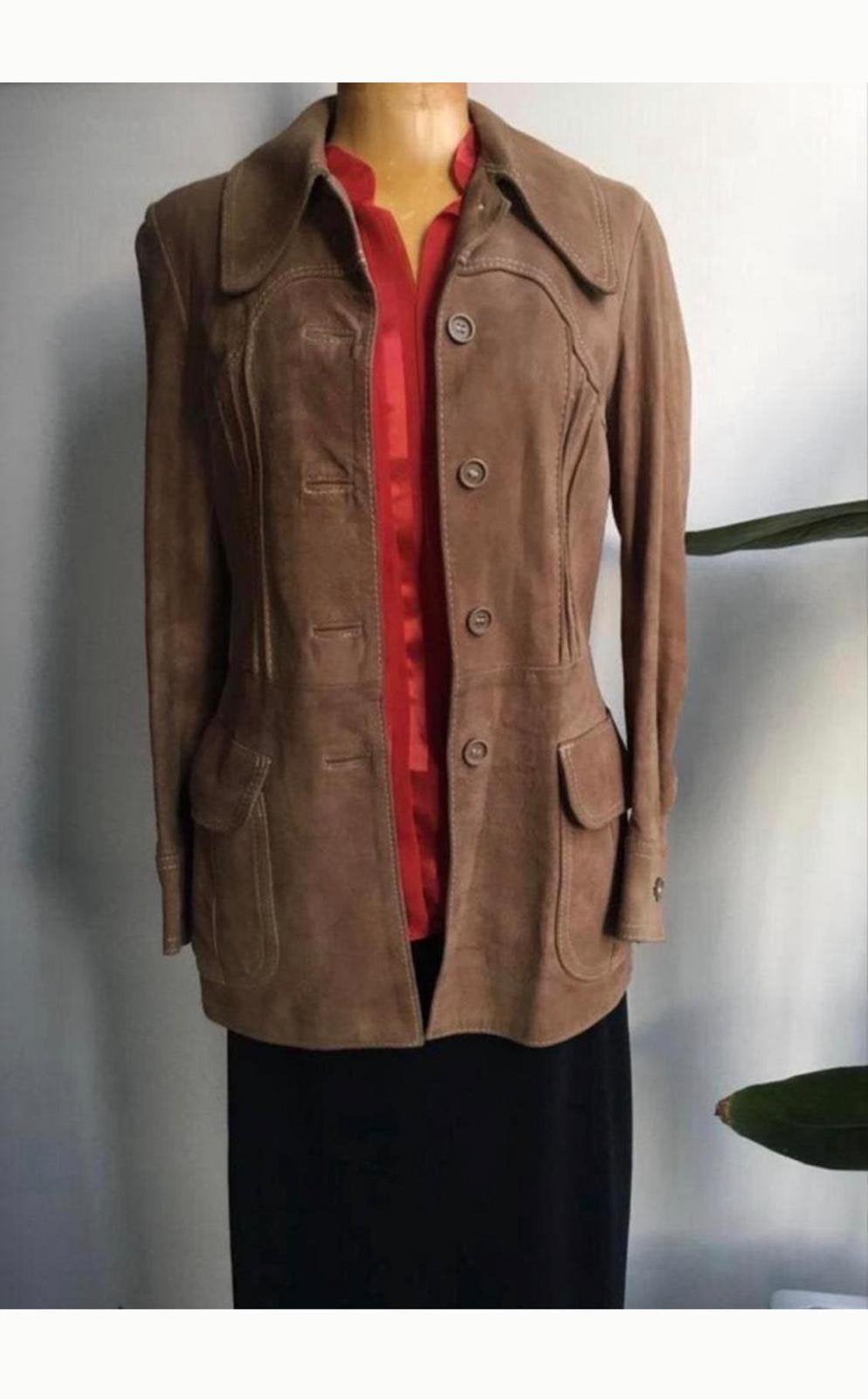 Prachtig vintage suède jasje Maat 36-38 Luxe Handwerk, Kleding | Dames, Ophalen, Beige, Zo goed als nieuw, Jasje